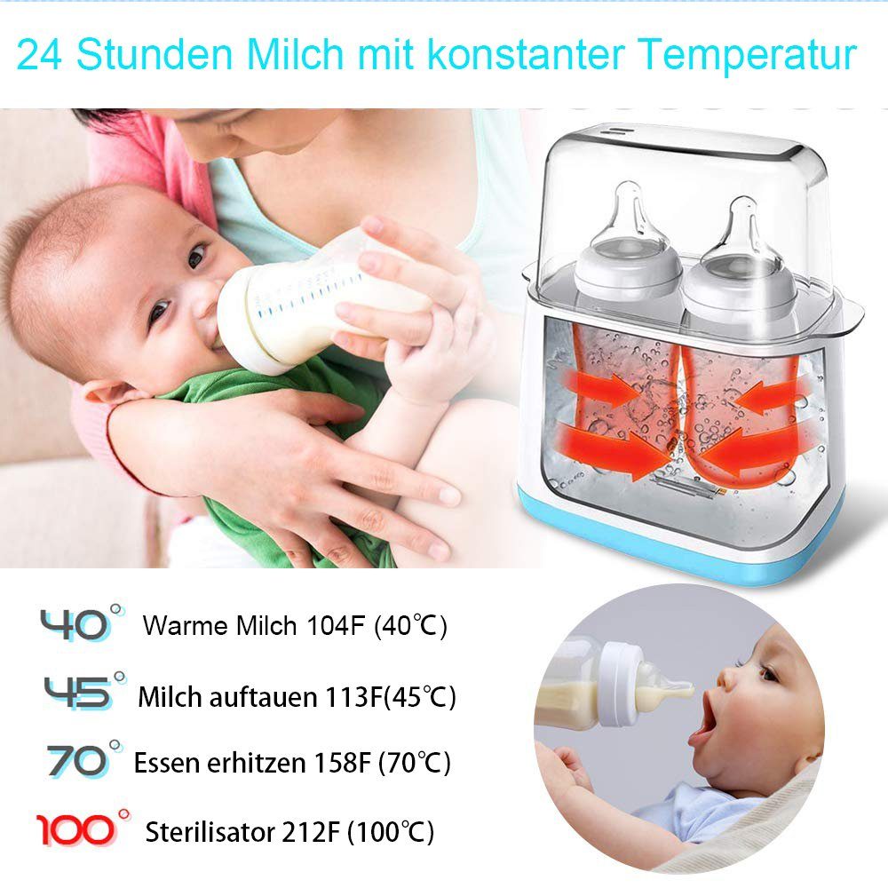iceagle Babyflaschenwärmer Baby Flaschenwärmer, 6 in 1 Smart Thermostat Baby Speisenwärmer, Konstante Temperatur in 24h
