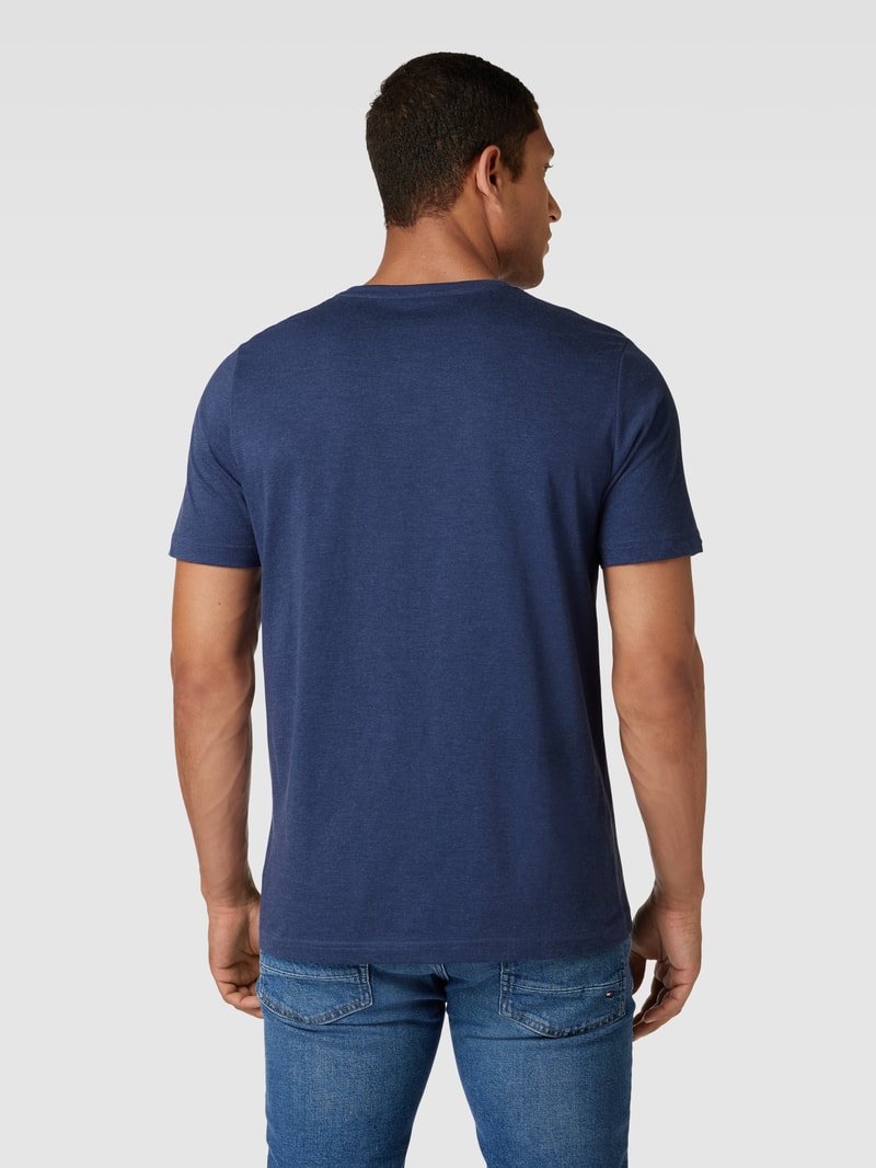 T-Shirt mit Rundhalsausschnitt in marineblau meliert