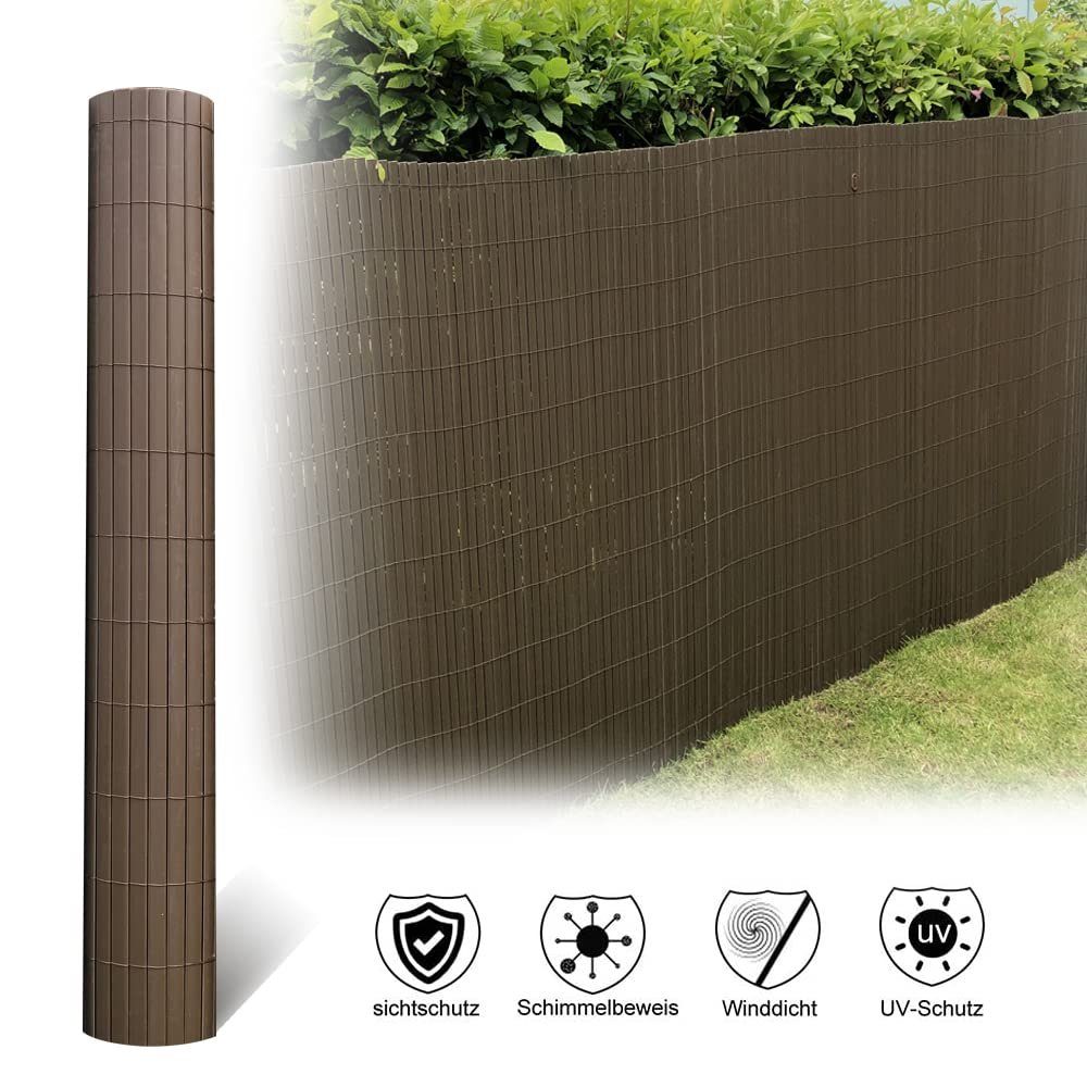 interGo Sichtschutzzaunmatten PVC Sichtschutzmatte Sichtschutz Wetterfest Zaun Zaunmatte, (Sichtschutzzaunmatten-Set)