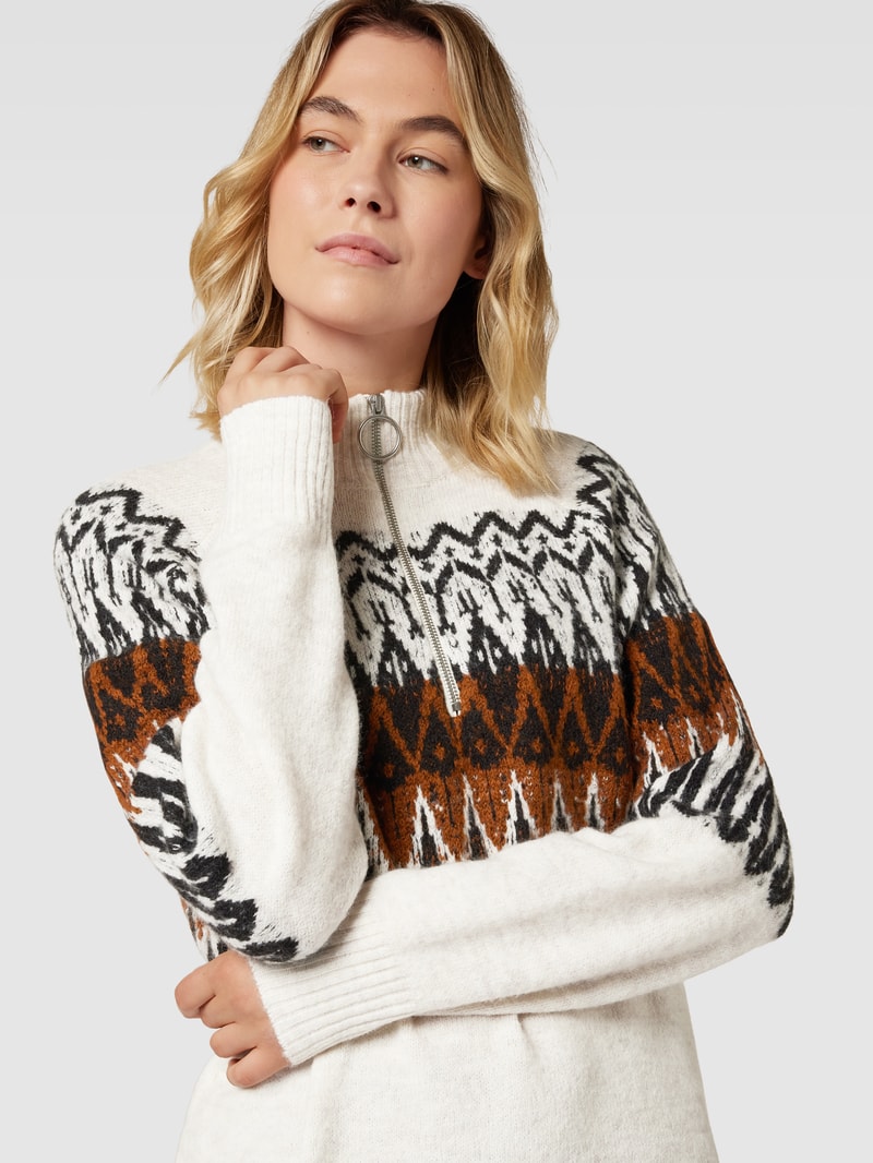 Norwegerpullover mit Lanawoll-Anteil Modell 'ALEJA' in offwhite