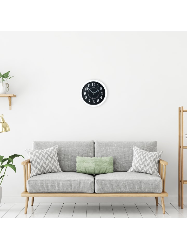 relaxdays Wanduhr in Schwarz - Ø 20cm günstig kaufen onesize