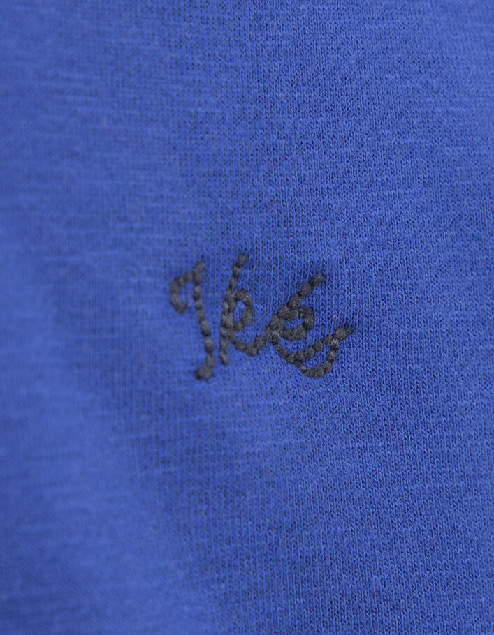 Cardigan-teddy bleu et écru maxi broderie dos garçon