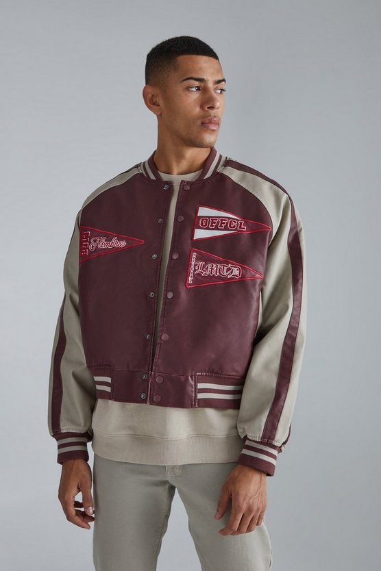 Kastige PU-Jacke