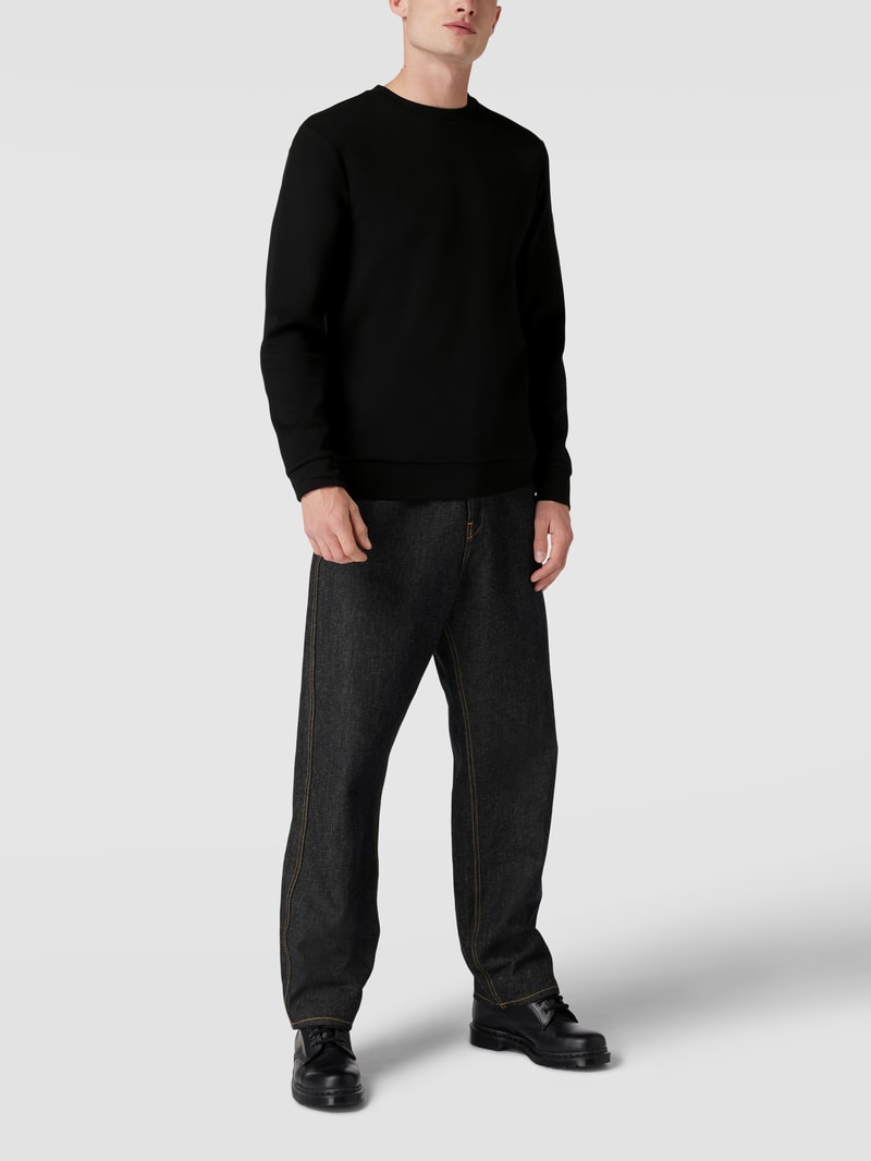 Sweatshirt mit Logo-Patch in schwarz