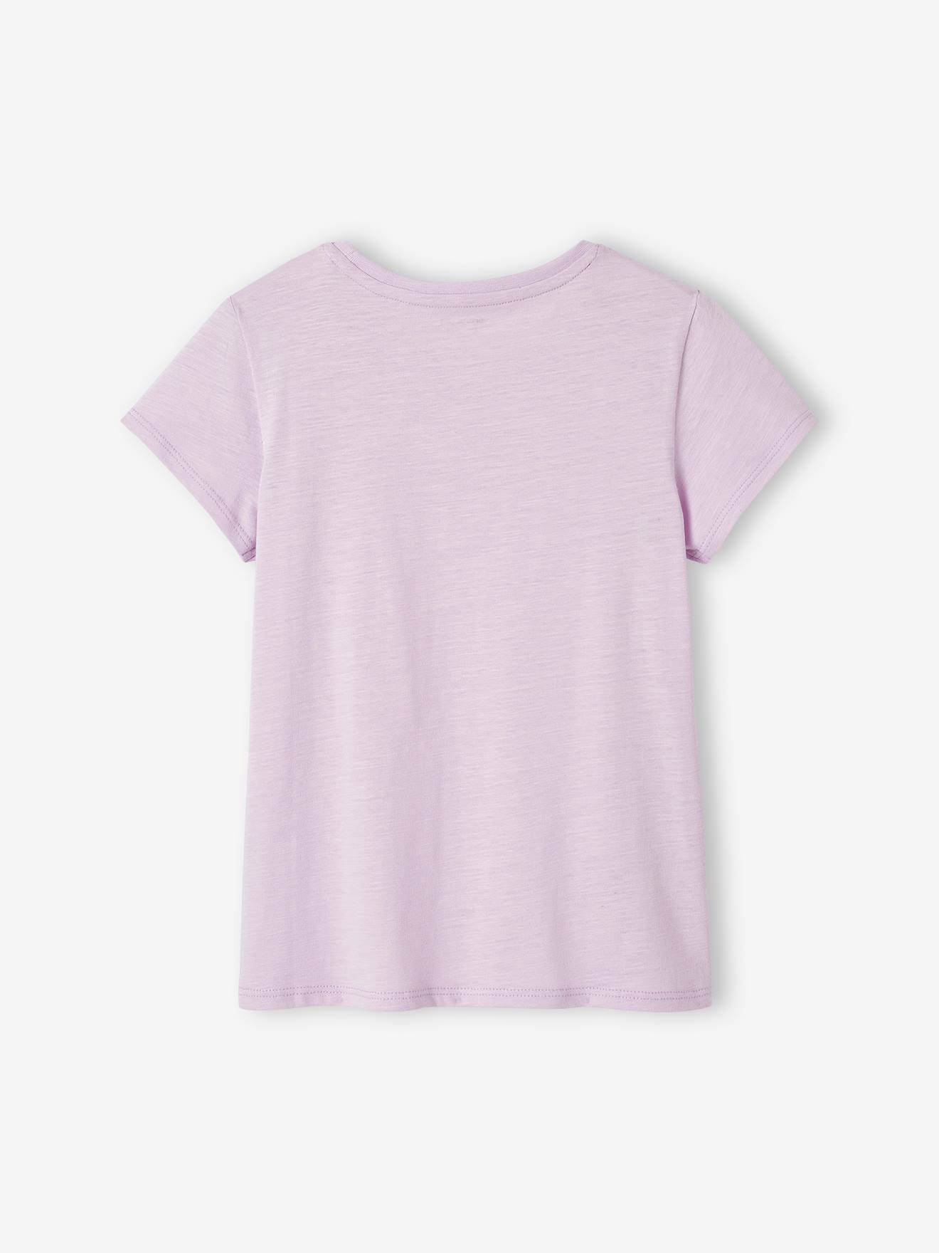 Vertbaudet Mädchen Sport-T-Shirt mit Glanzstreifen BASIC Oeko-Tex - wollweiß