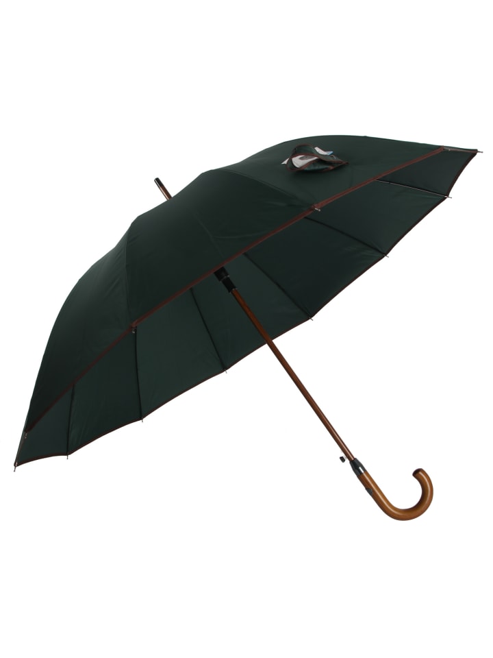 COFI 1453 Stockregenschirm Stockschirm Regenschirm Holzgriff mit Fiberglasstange in Grün günstig kaufen onesize