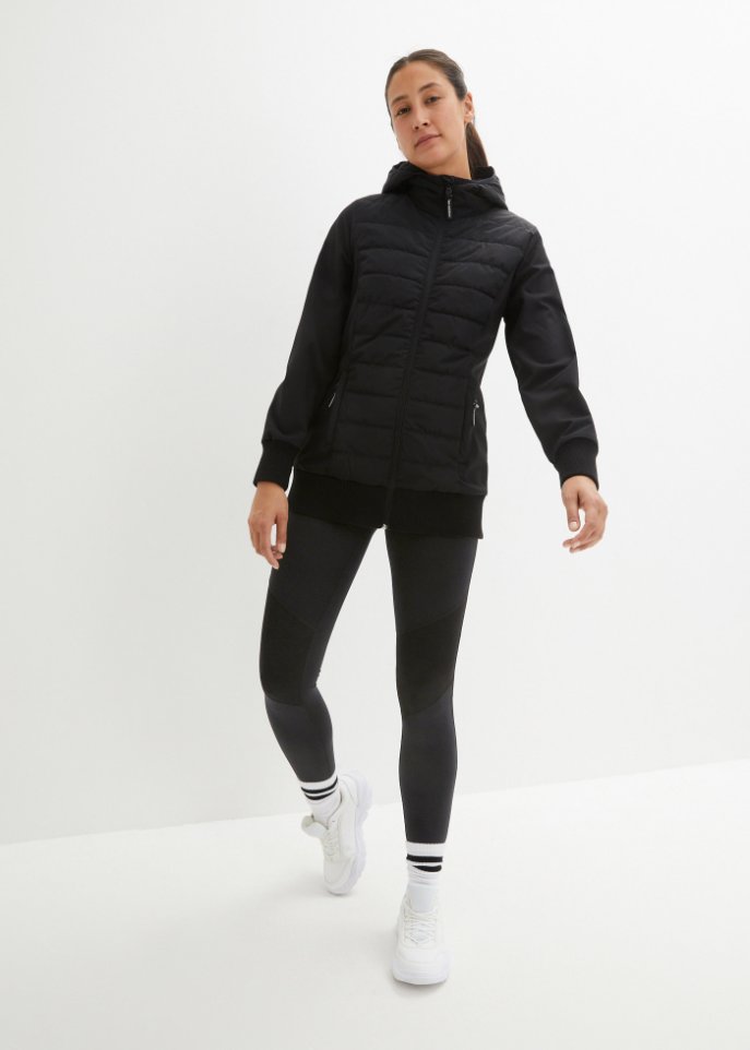 Hybrid Steppjacke mit Materialmix, wasserabweisend