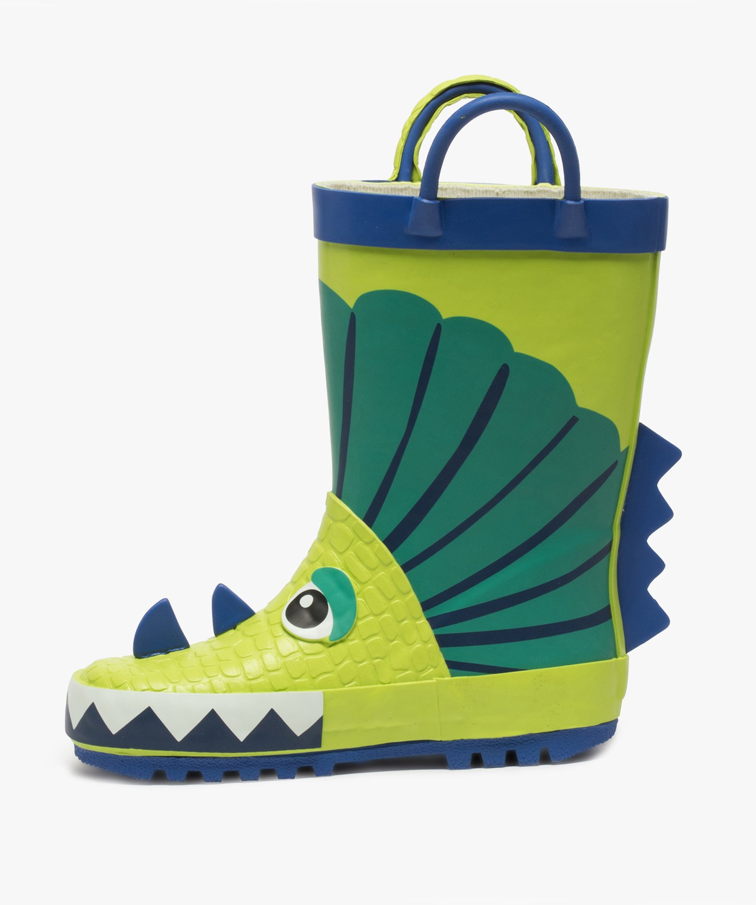Bottes de pluie Garçon à anses motif dinosaure en relief vert | GEMO