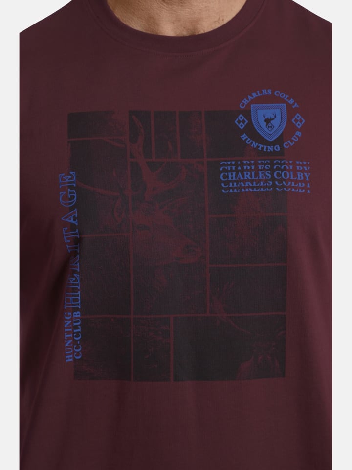 Charles Colby T-Shirt EARL ALBAN in dunkelrot günstig kaufen