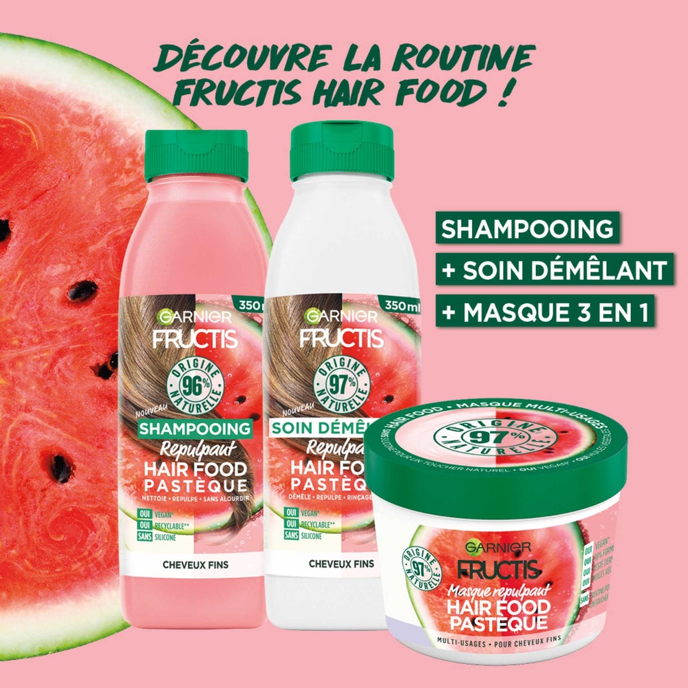 garnier Garnier Fructis Hair Food Pastèque soin démêlant à la pastèque pour cheveux fins