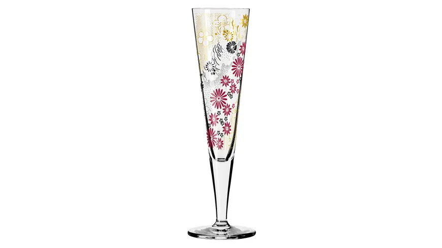 RITZENHOFF Goldnacht Champagnerglas #24 von Kathrin Stockebrand Gold, Schwarz, Rot
