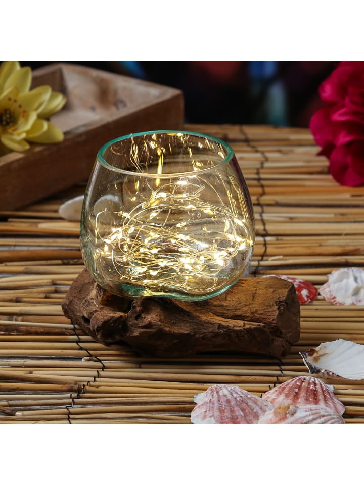 MARELIDA Glasschale Dekoschale Wurzelholz Unikat D: 14cm in natur günstig kaufen onesize