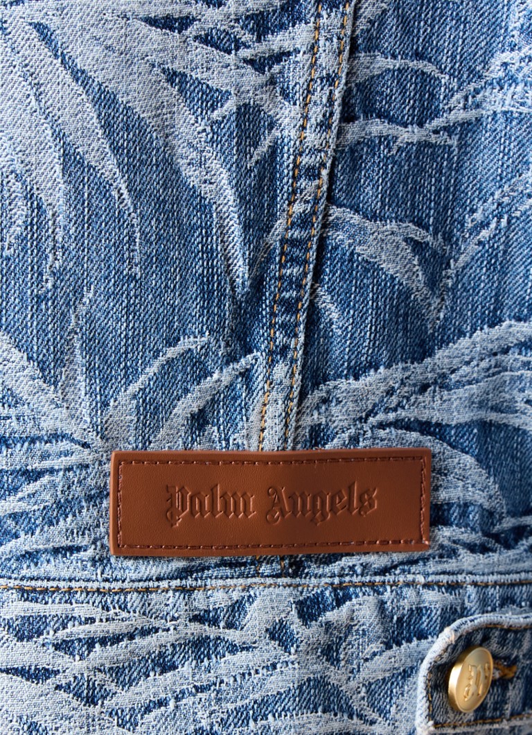 Palm Angels traper jakna s printom lišća i džepovima na prsima