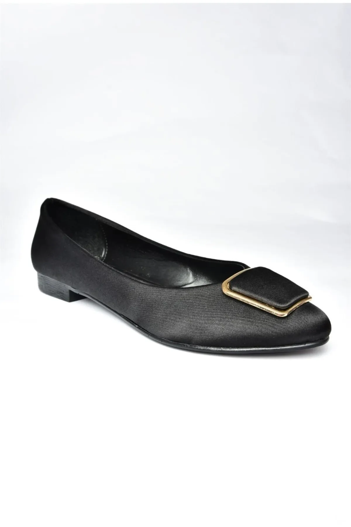 Fox Shoes  P726776304 Ballerinas für Damen aus schwarzem Satinstoff