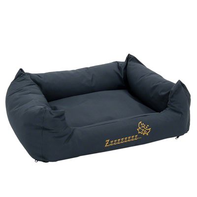 Set: Hundebett Sleepy Time grey mit Kissen + Vetbed® Isobed SL Hundedecke Paw