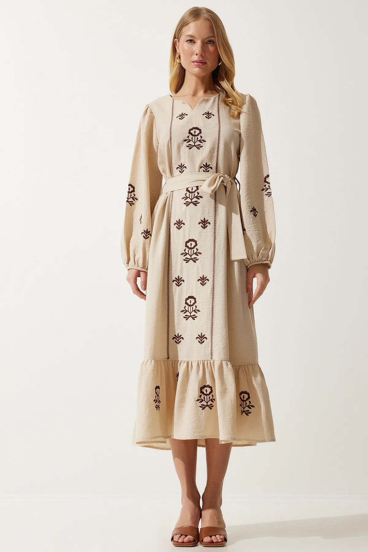 Happiness İstanbul  Kleid - Beige - A-Linie
