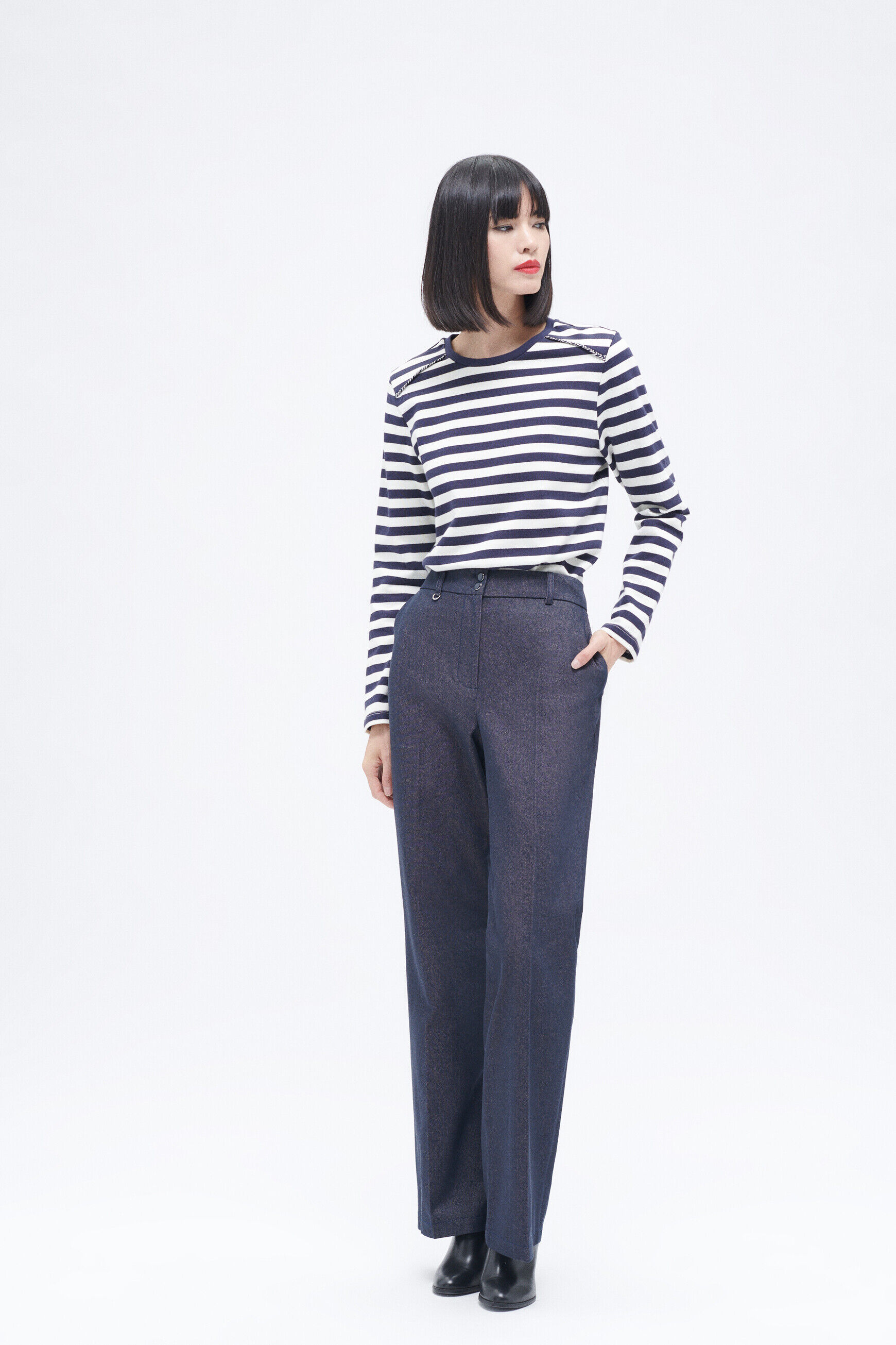 Pantalon pclark denim double stone femme