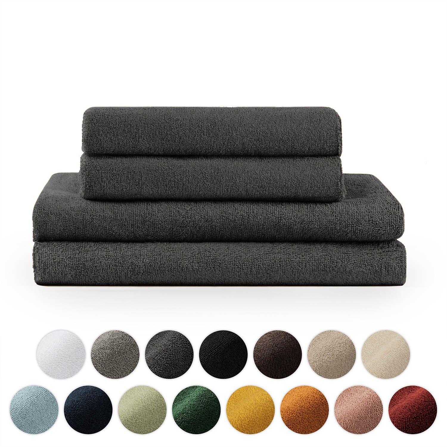 Blumtal Handtuch Set Premium 4 oder 6-TLG. Frottier Handtücher Set - 100% Baumwolle, Frottee, (Set, 4-tlg), 2 Badetücher 70x140 + 2 oder 4 Handtücher 50x100