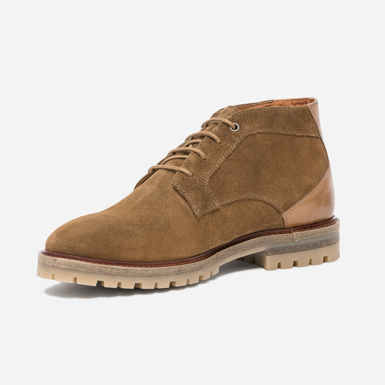 Derby marron en cuir velours tige mi-haute