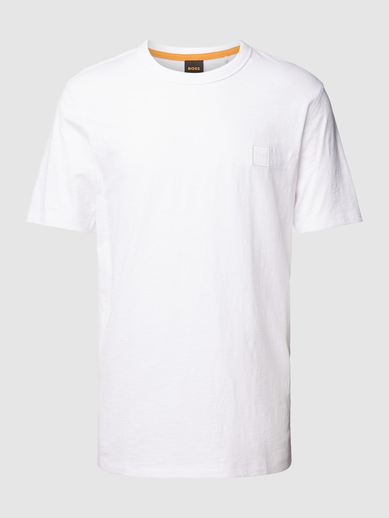 T-Shirt mit Logo-Stitching Modell 'TEGOOD' in weiß