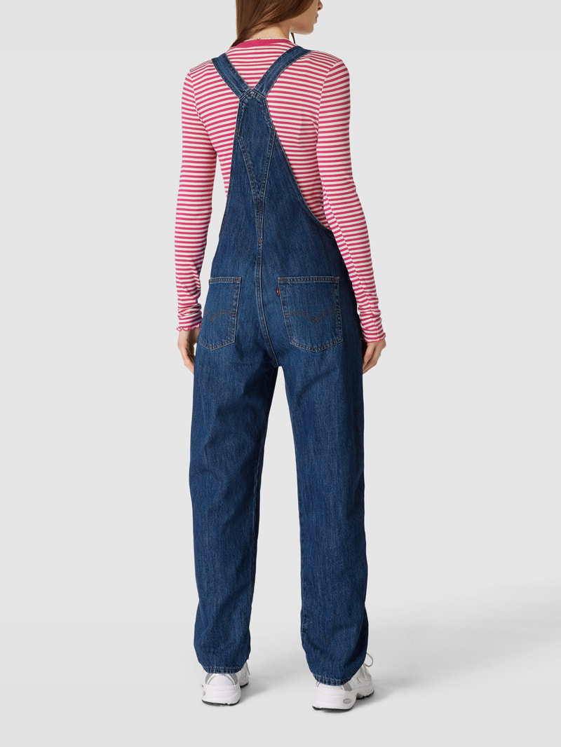 Latzhose mit Label-Patch Modell 'VINTAGE' in jeans