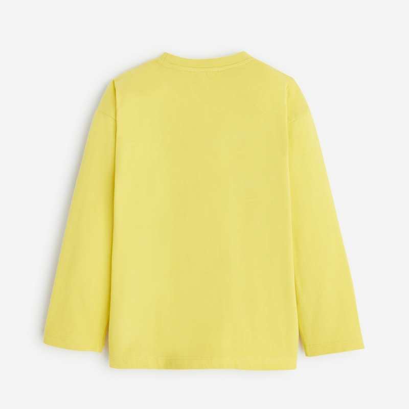 T-shirt garçon jaune en coton biologique Catimini