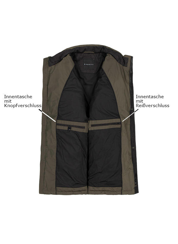 bugatti, Steppjacke, Mikrofaser wasserabweisend, oliv