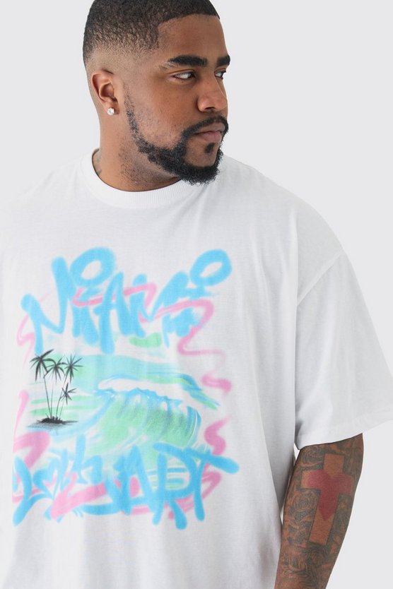 Plus T-Shirt mit Miami-Print
