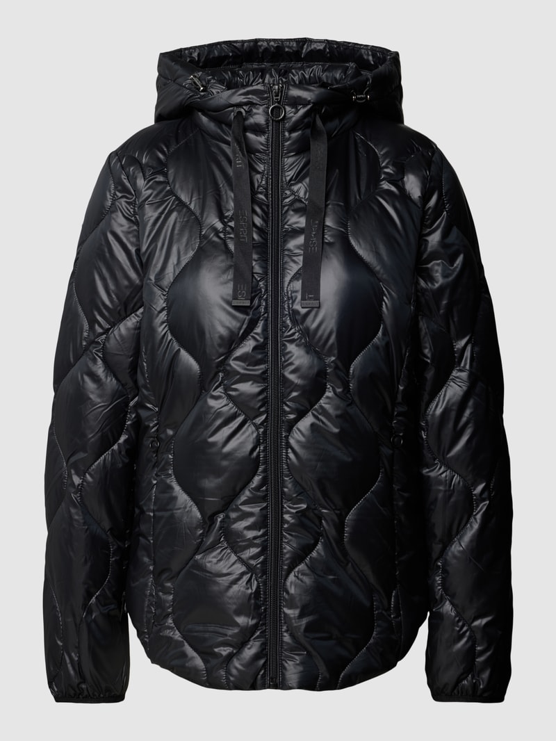 Steppjacke mit seitlichen Eingrifftaschen in schwarz
