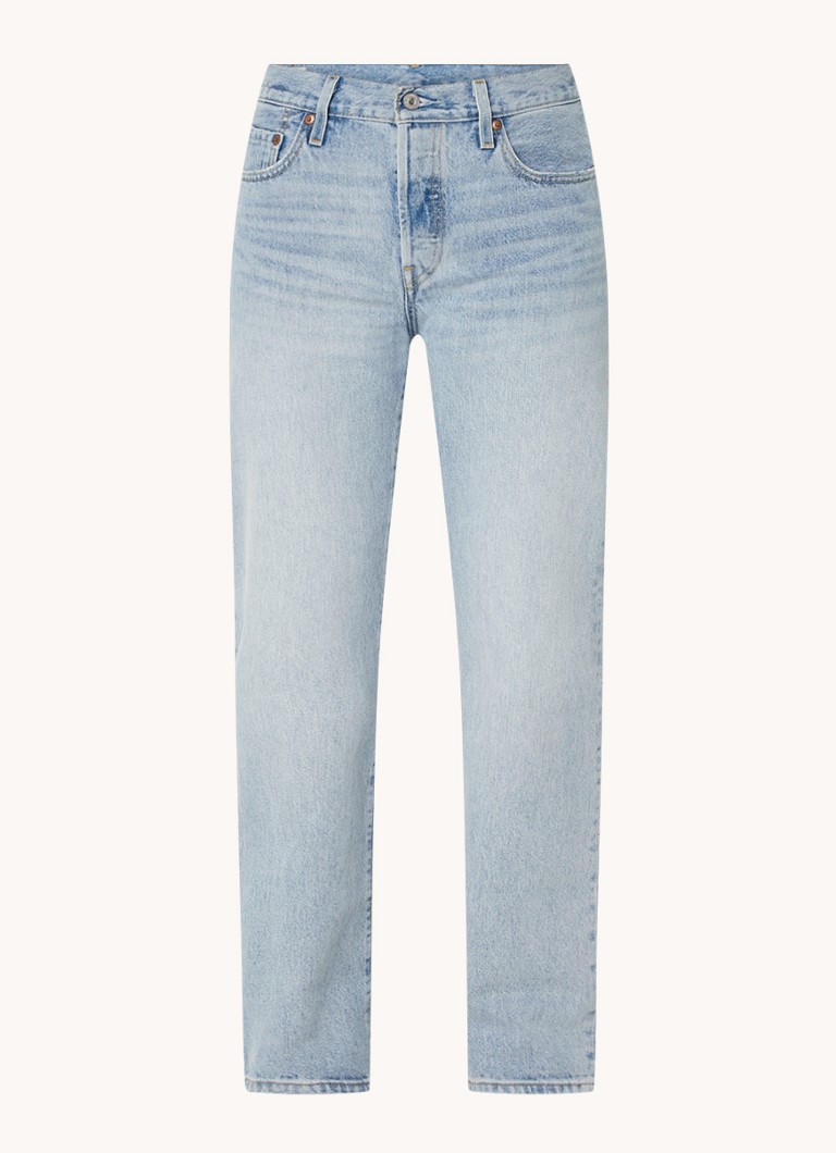 Jeans Levi's 501 a vita alta e gamba dritta degli anni '90, lavaggio chiaro