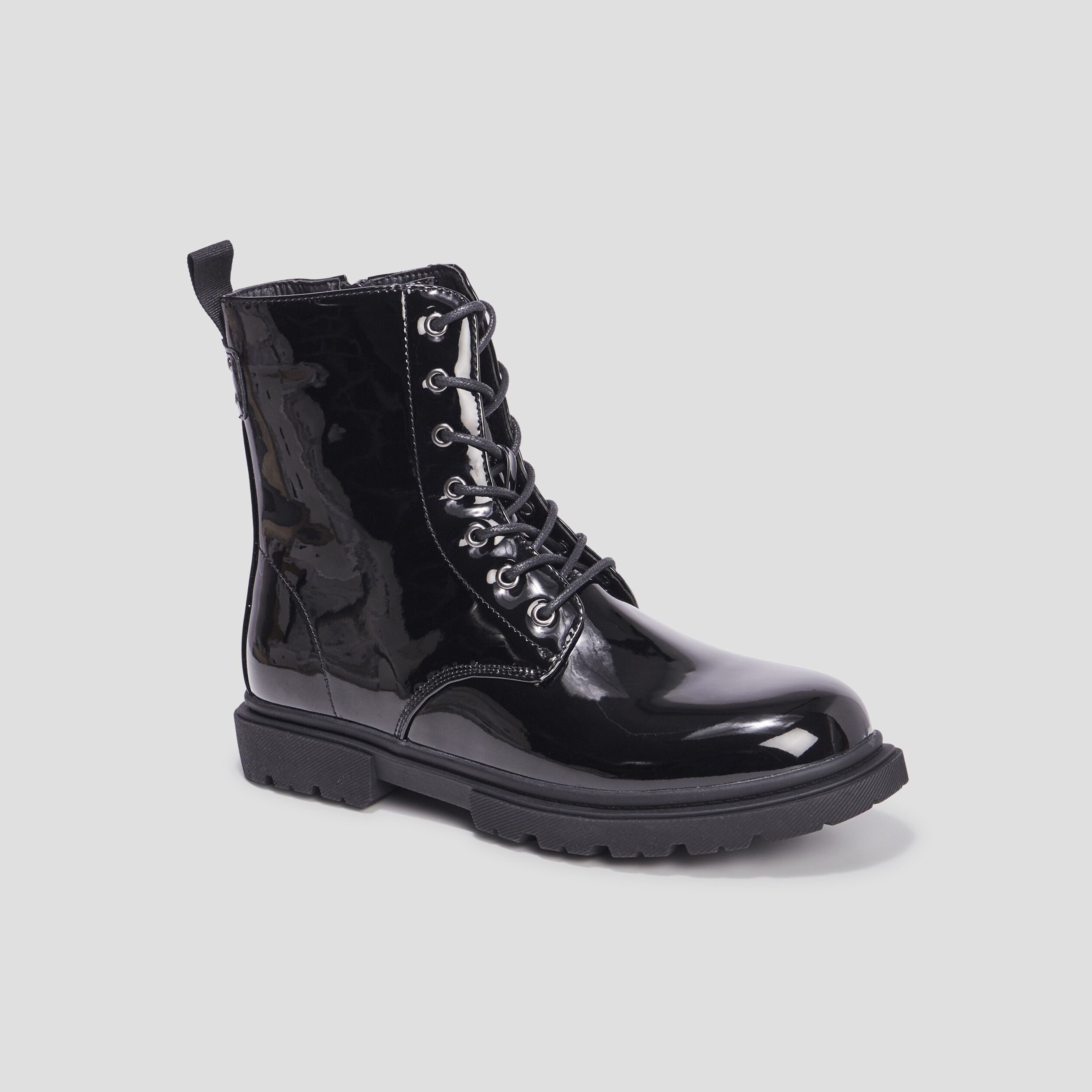 Bottines zippées à lacets noir femme | La Halle