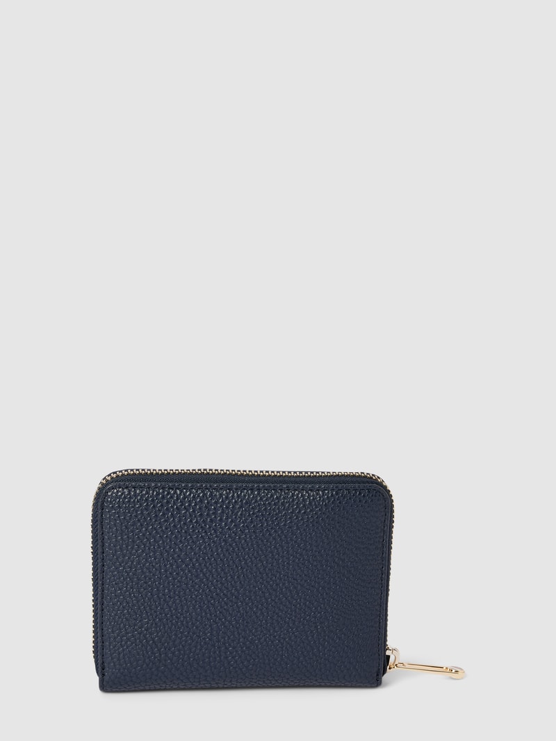 Portemonnaie mit Label-Applikation in marineblau