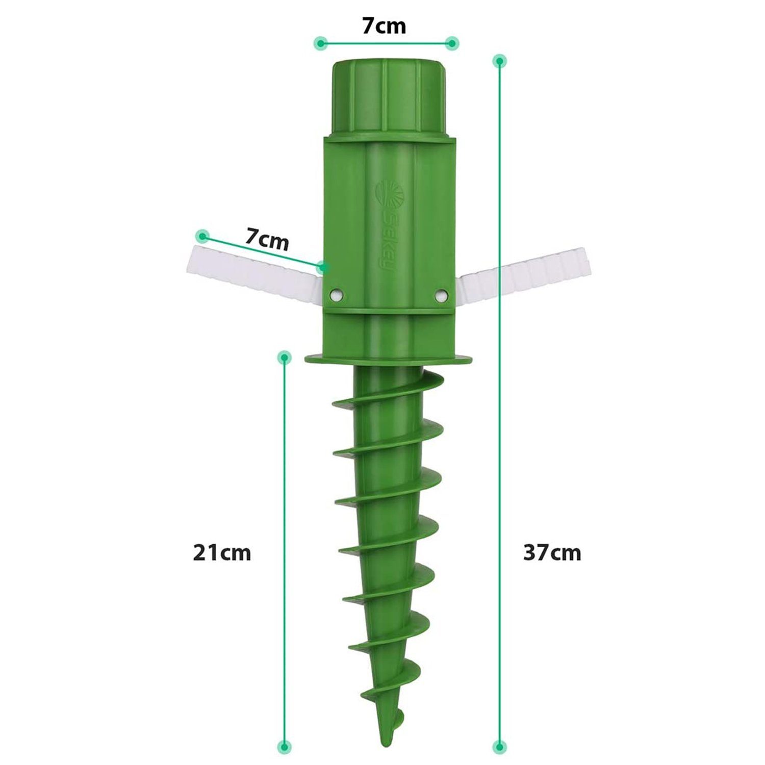 Sekey Bodendübel Sonnenschirmhalter für Sonnenschirm Strand Oder Erde mit Aufhängehaken, für Stöcke bis Ø 32 mm