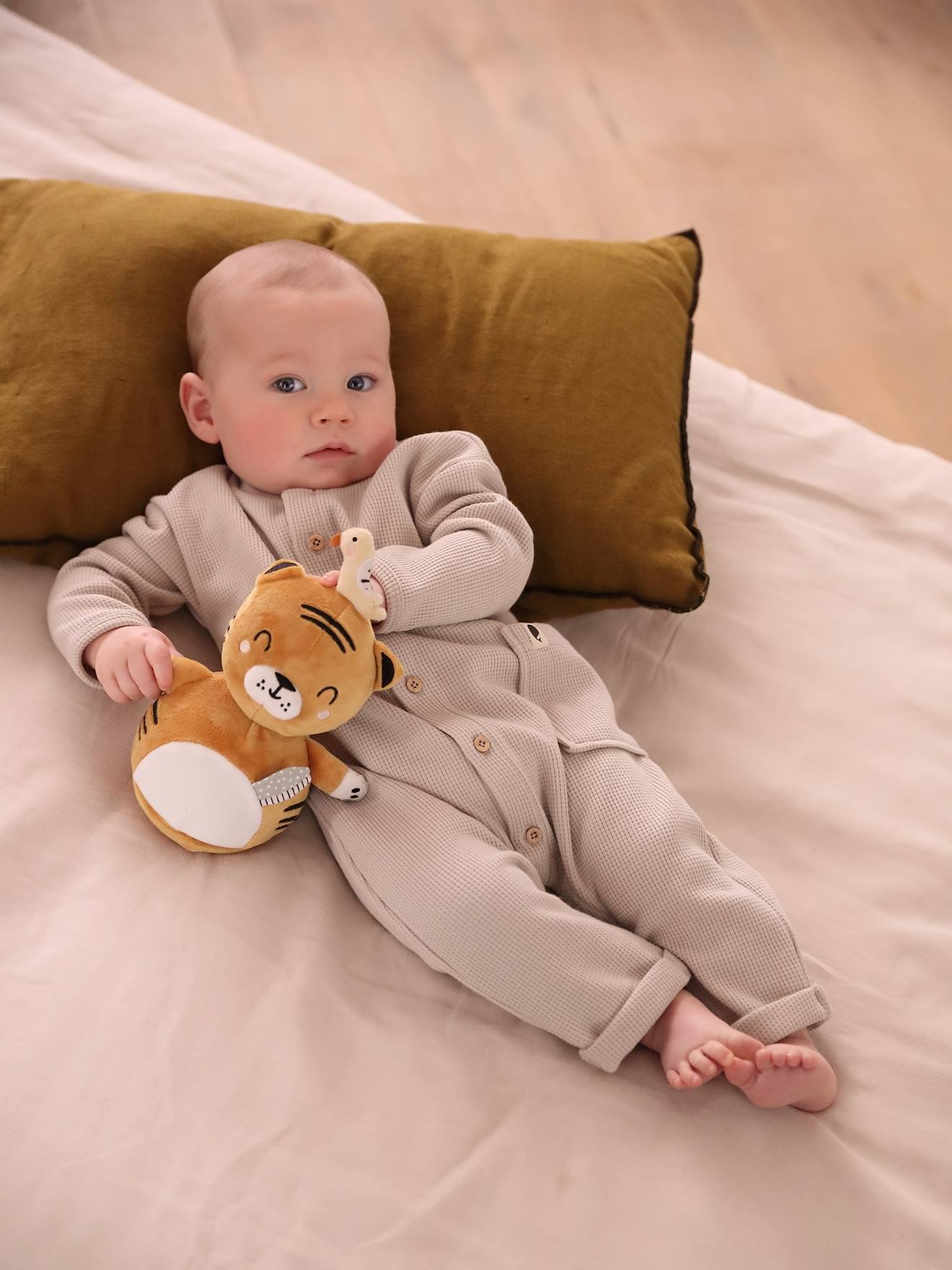 Vertbaudet Baby Stehaufmännchen TANSANIA, Tiger - gelb