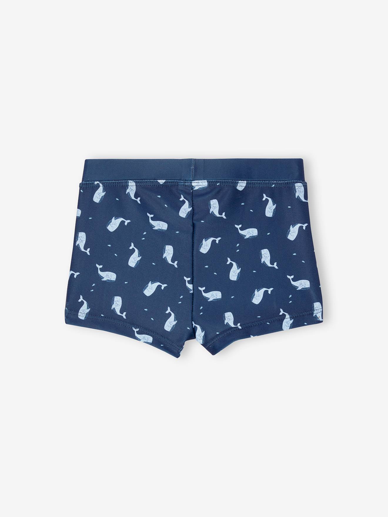 Vertbaudet Jungen Baby Badeshorts mit Walen Oeko-Tex - marine