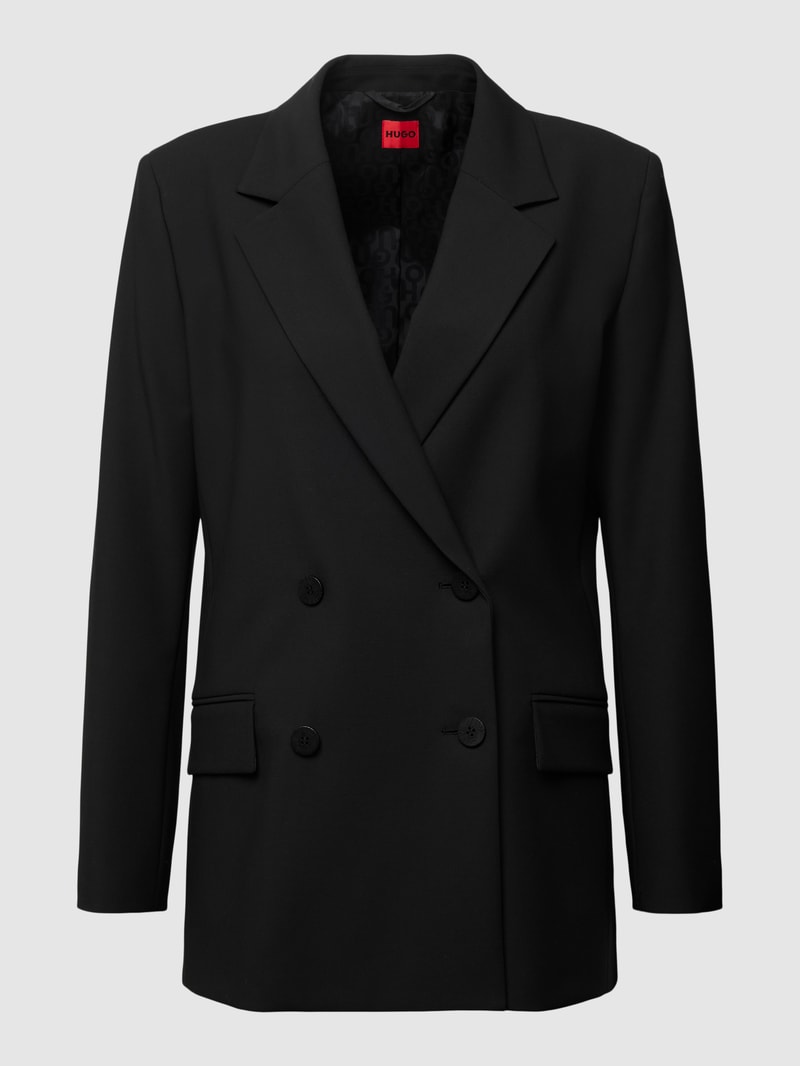 Blazer mit Reverskragen Modell 'AVANI' in schwarz