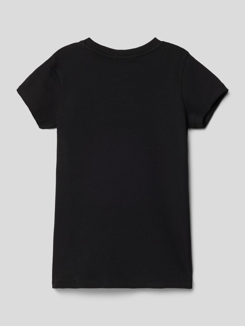 T-Shirt mit Label-Patch in black