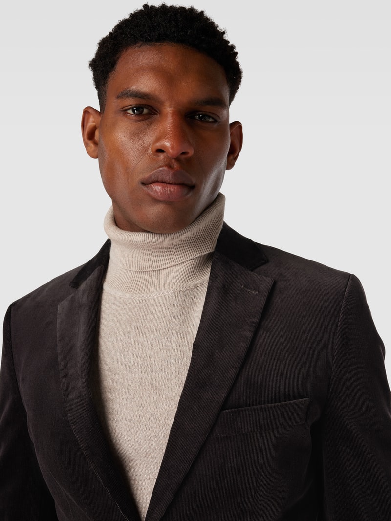Slim Fit Anzug mit Strukturmuster Modell 'BOE' in dunkelbraun