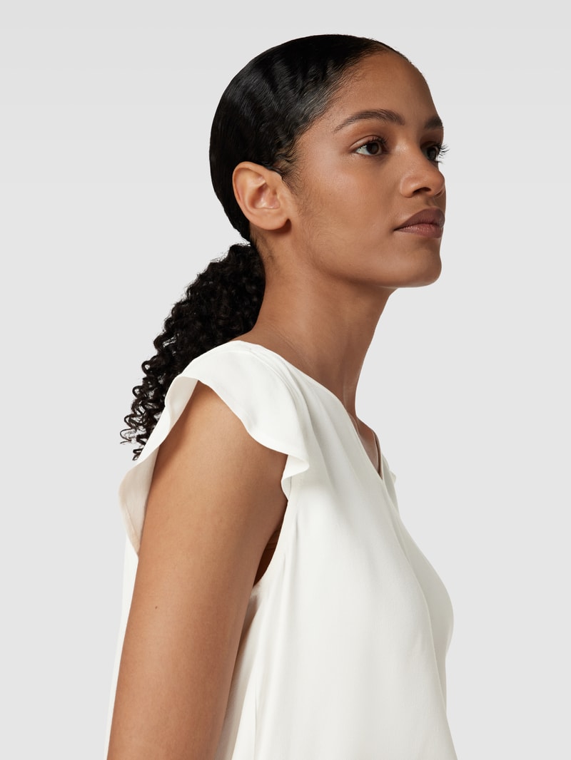 Blusenshirt mit V-Ausschnitt in offwhite