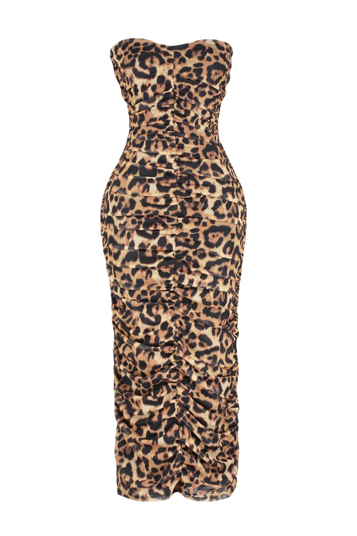 Trendyol Collection  Mehrfarbiges, drapiertes, tailliertes, gestricktes, elegantes Abendkleid TPRSS24EL00058