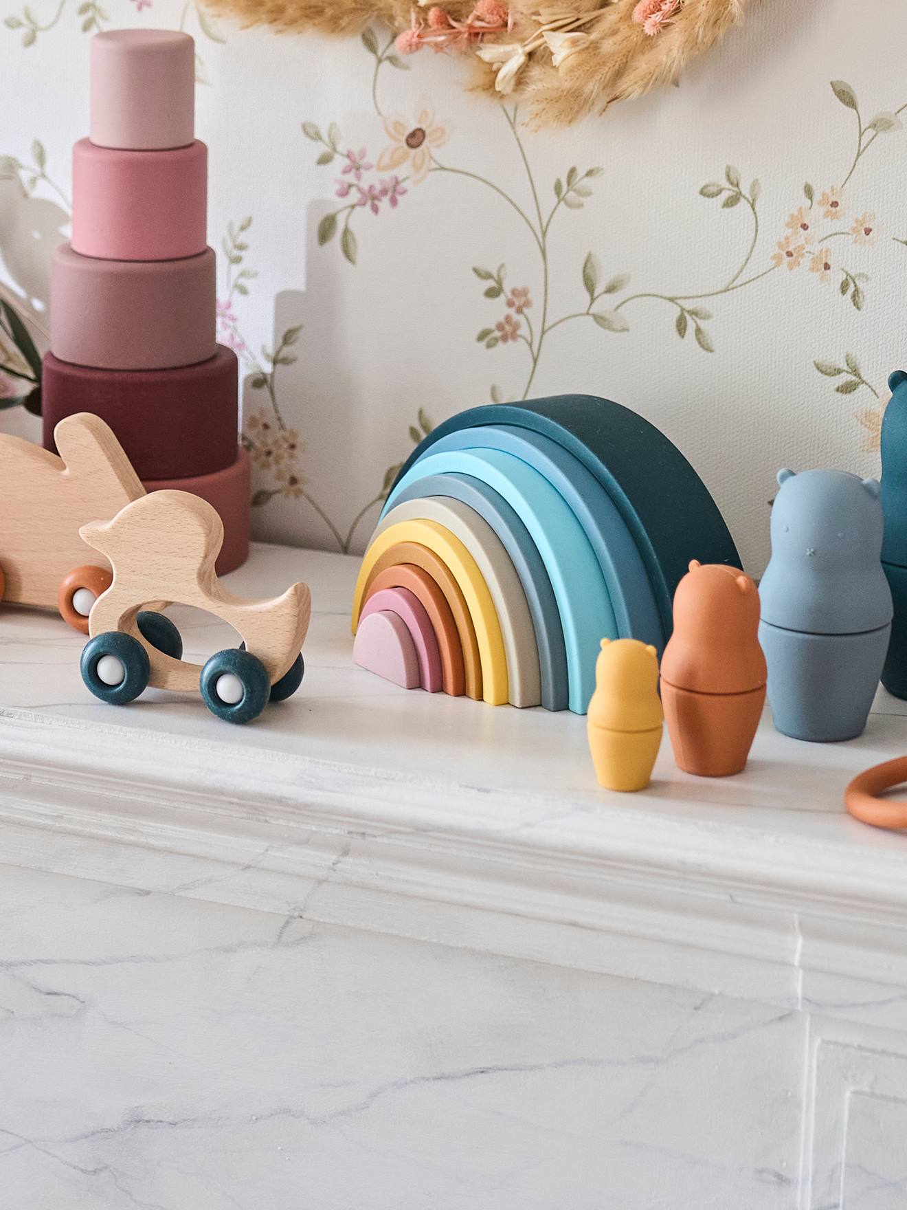 Arc-en-ciel à empiler en silicone multicolor