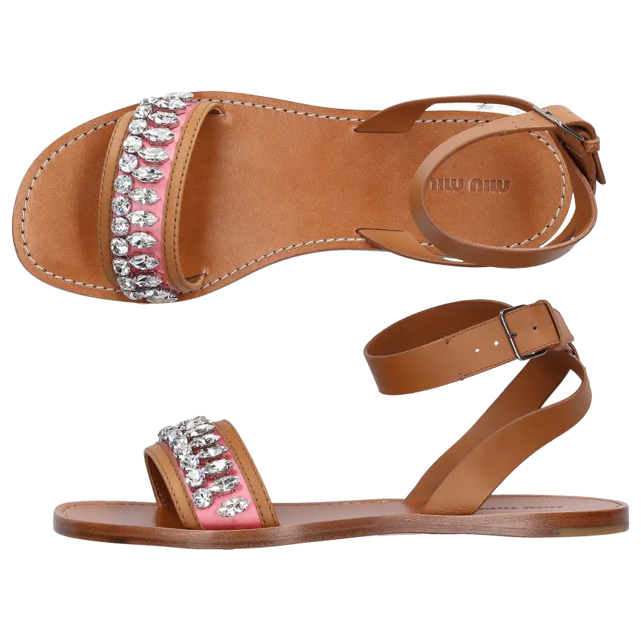 Miu Miu - Sandalen Kalbsleder - beige