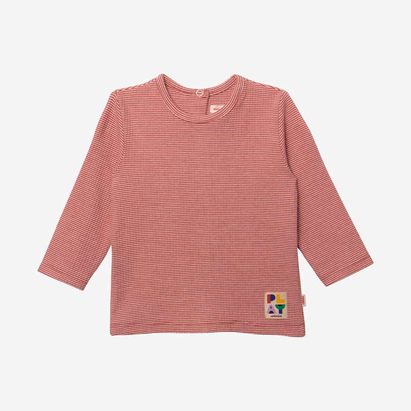 T-shirt bébé brique fines rayures rouge Catimini
