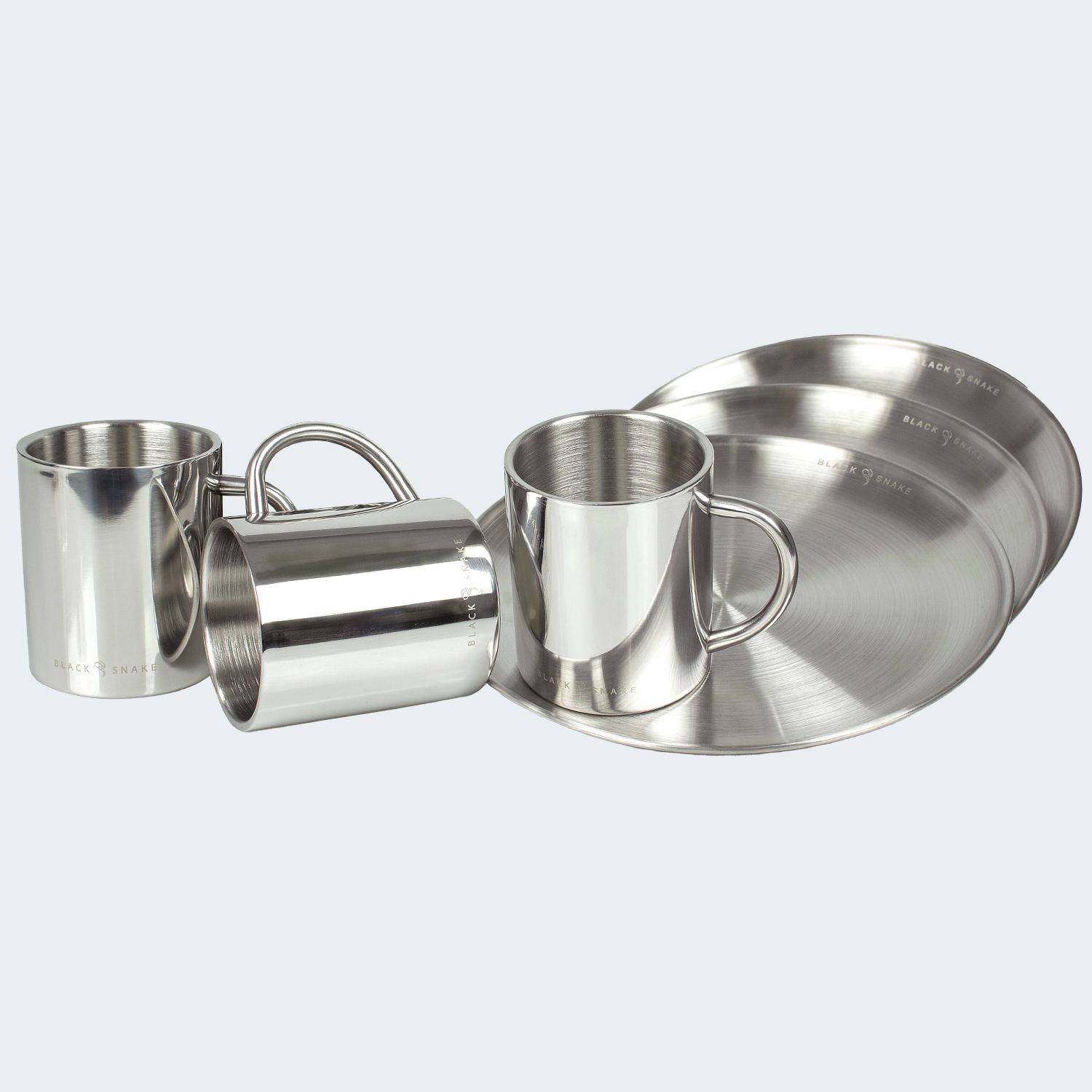 Black Snake 6-teilig Edelstahl Campinggeschirr Set