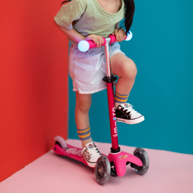 Trottinette 3 roues enfant LED – Mini Micro Deluxe Magic Rose