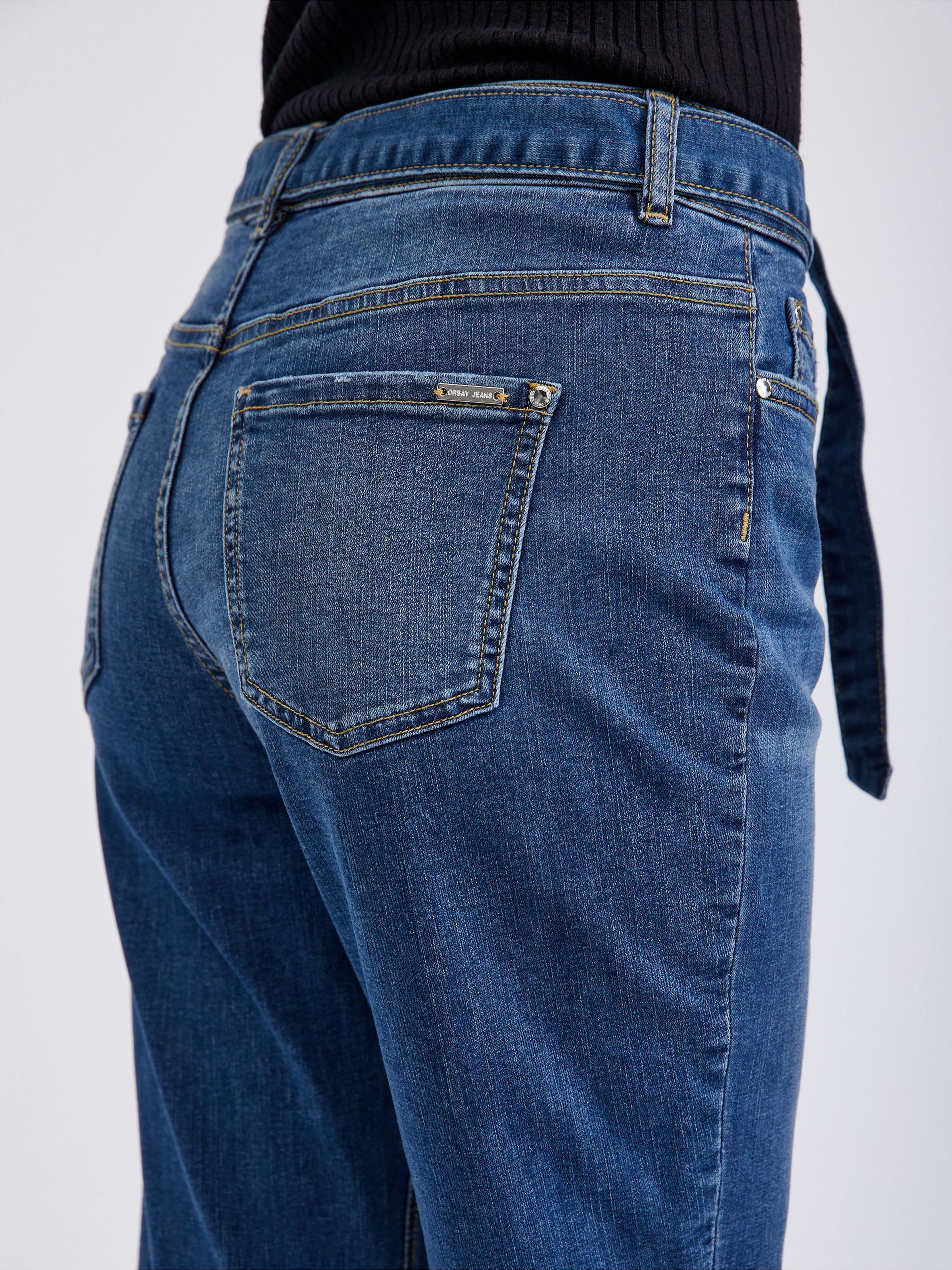 Dunkelblaue Damen-Cropped-Boyfriend-Jeans ORSAY