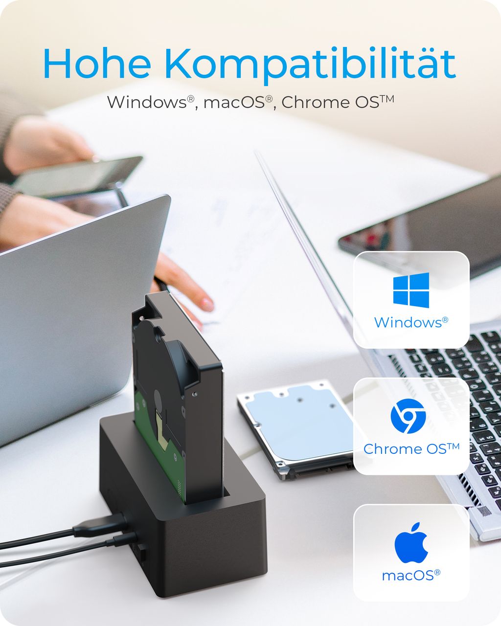 ICY BOX IB-1121-C31, DockingStation für 1x HDD/SSD mit USB 3.1 (Gen 2) Type-CAnschluss