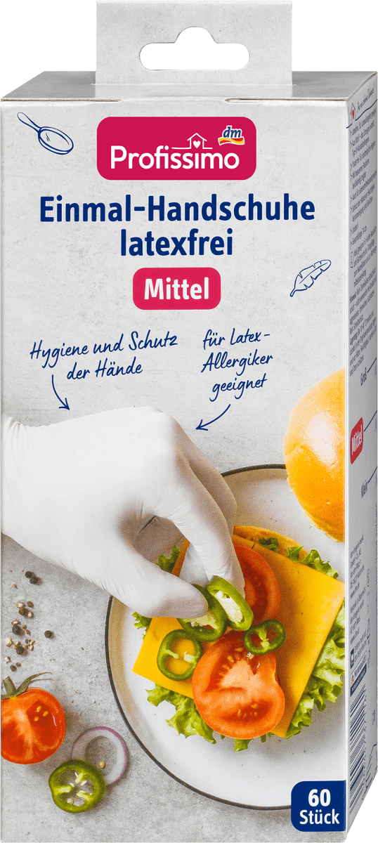 Einmal-Handschuhe latexfrei weiß Mittel, 60 St