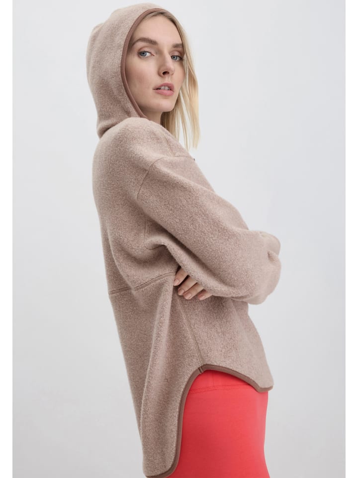 Hessnatur Fleece-Hoodie in mandelbraun günstig kaufen