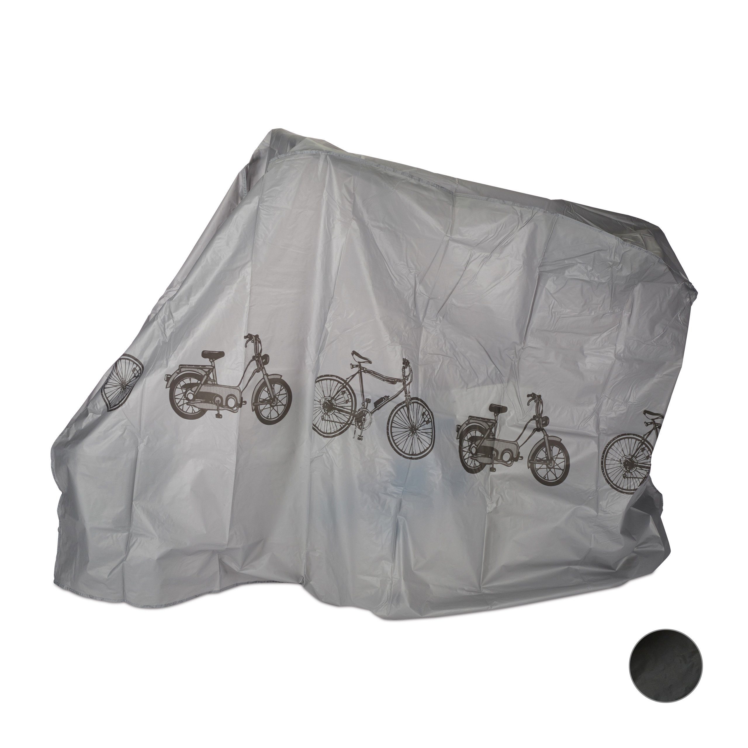 relaxdays Fahrradschutzhülle 1 x Fahrradgarage aus Kunststoff grau